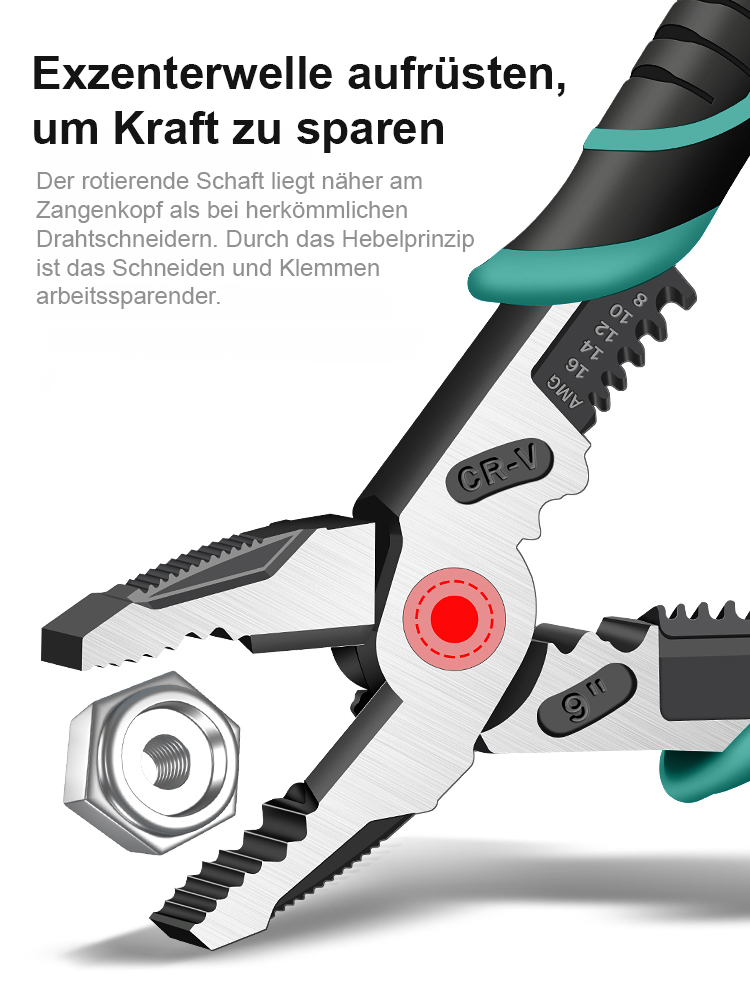 Multifunktionale Hochleistungs-Stahldrahtzange (5-in-1)