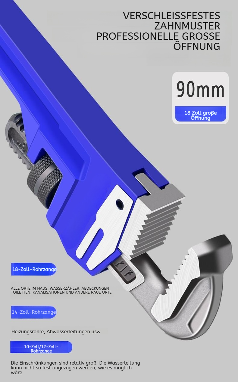 Robuste Rohrzange aus hochwertigem Material