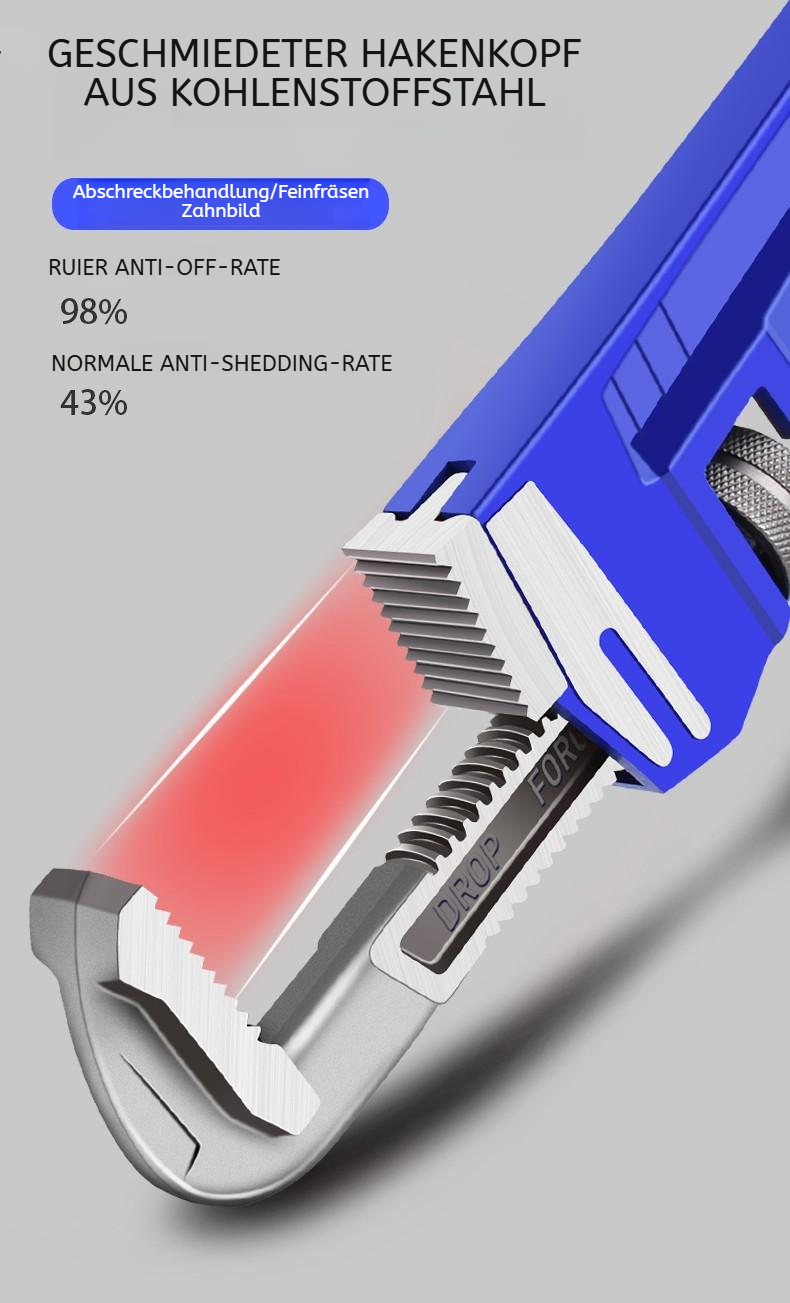 Großer Maulschlüssel zum Greifen von Rohren