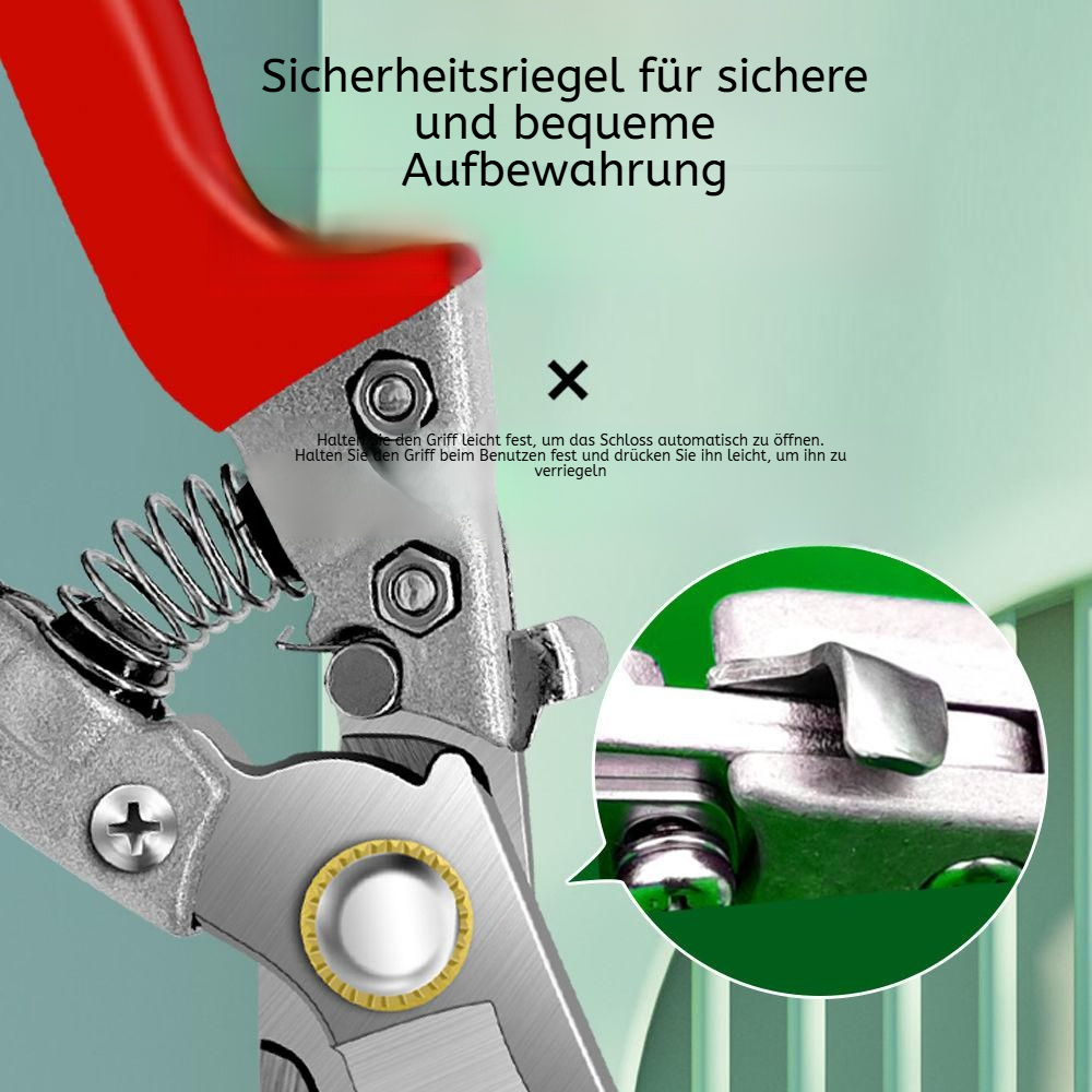 SK5 Stahl Gartenschere, kleine kraftvolle Gartenschere für Blumen und Äste, arbeitssparend