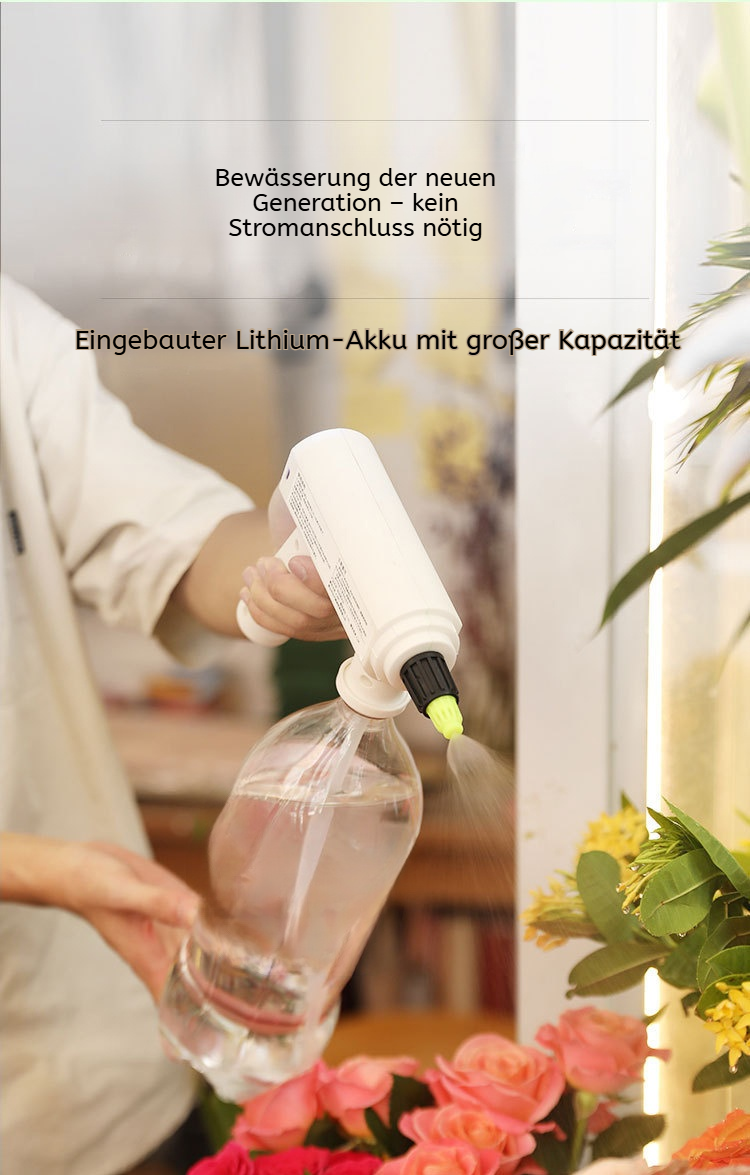 Benutzerfreundliche elektrische Gießkanne mit ergonomischem Griff