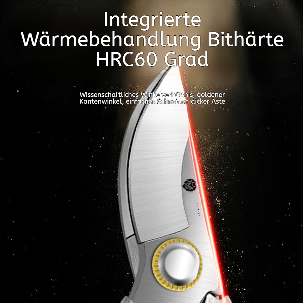 SK5 Stahl Gartenschere, kleine kraftvolle Gartenschere für Blumen und Äste, arbeitssparend