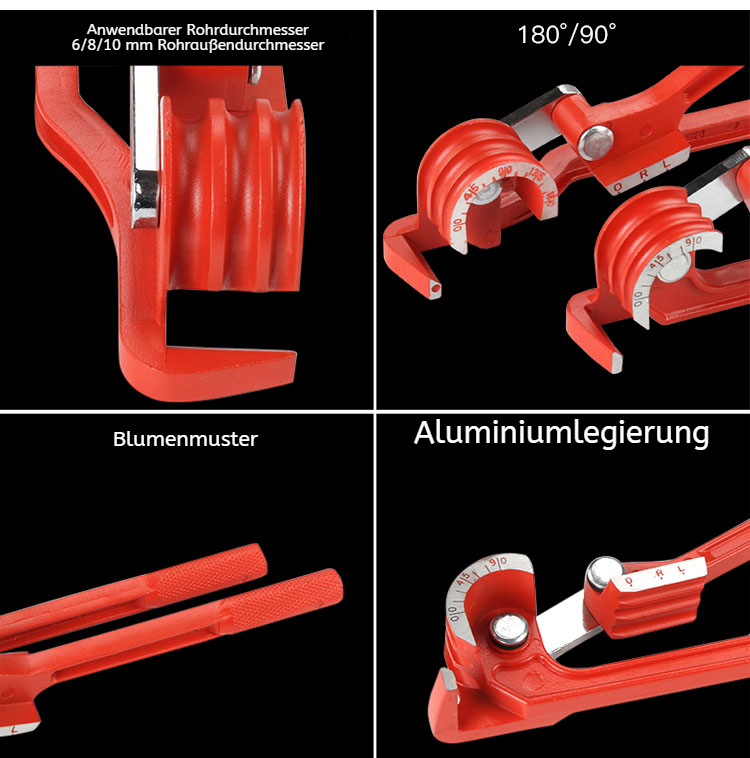 Kupferrohr-Biegevorrichtung mit ergonomischem Griff