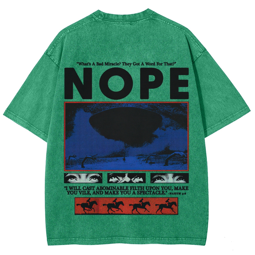 Nope Sci-Fi Horror Graphic Retro Washed T-Shirt