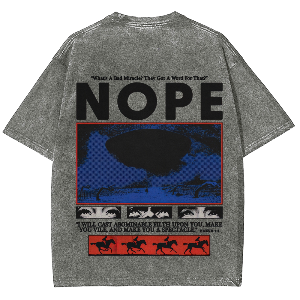 Nope Sci-Fi Horror Graphic Retro Washed T-Shirt