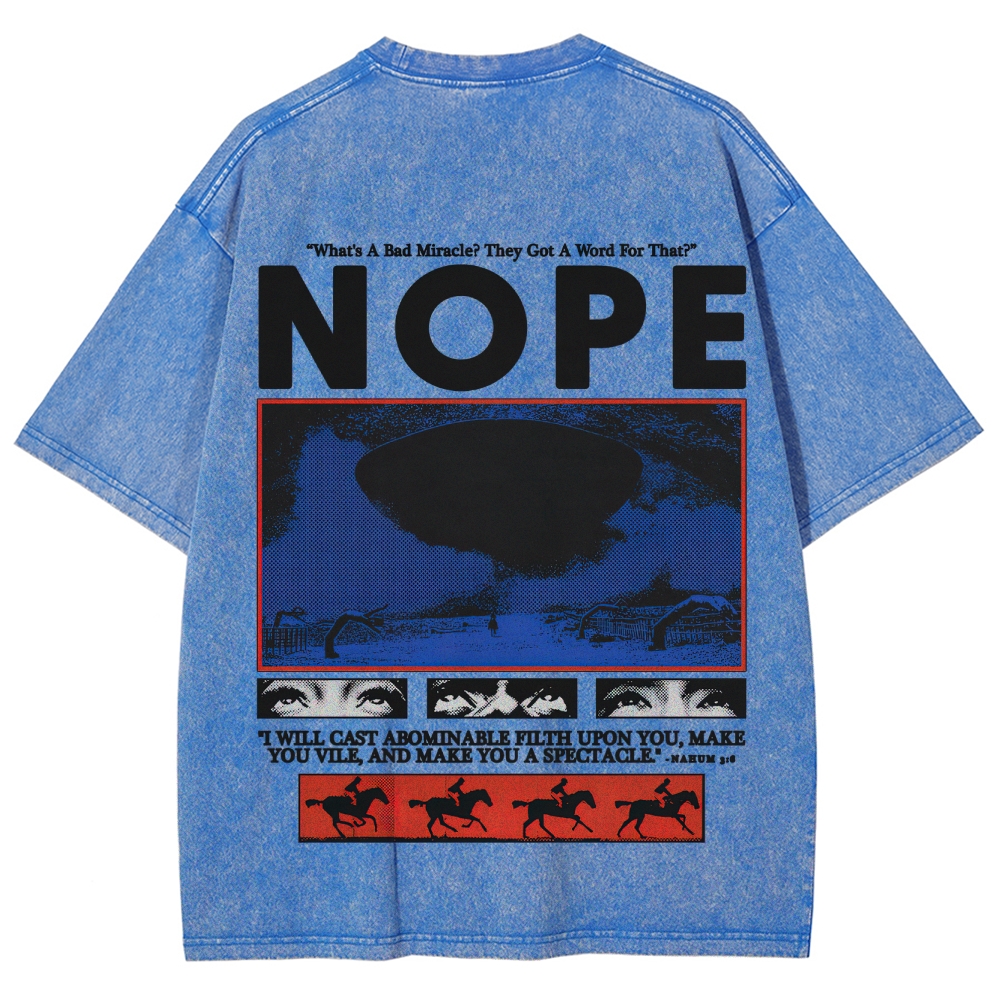 Nope Sci-Fi Horror Graphic Retro Washed T-Shirt