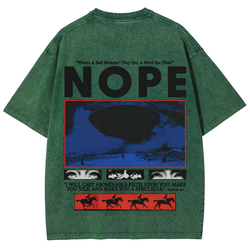 Nope Sci-Fi Horror Graphic Retro Washed T-Shirt