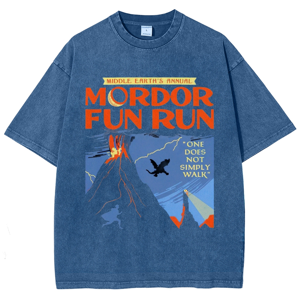 Mordor Fun Run Retro Washed T-Shirt 