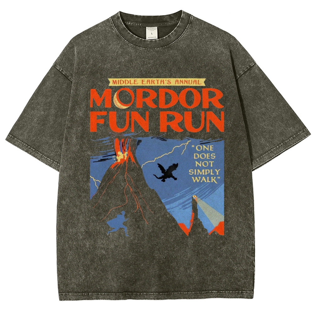 Mordor Fun Run Retro Washed T-Shirt 