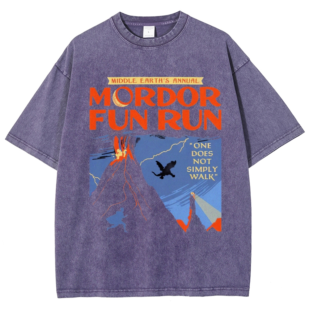 Mordor Fun Run Retro Washed T-Shirt 