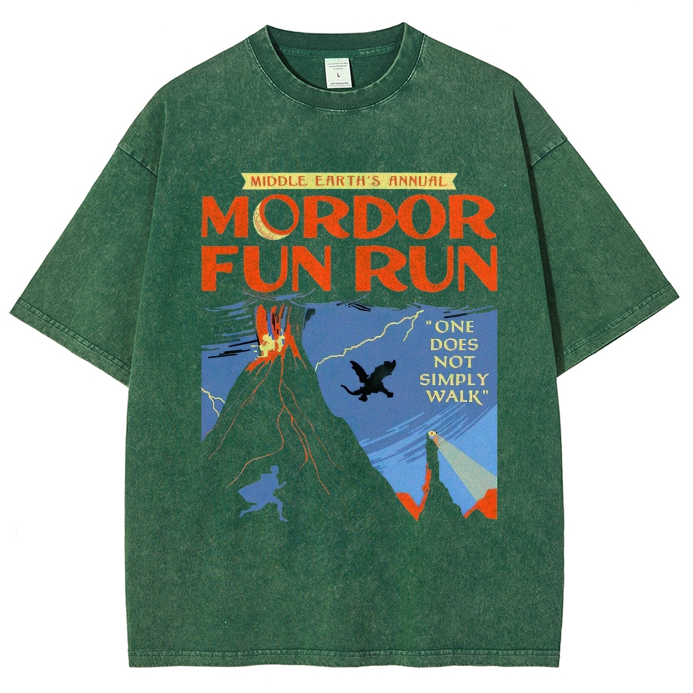 Mordor Fun Run Retro Washed T-Shirt 