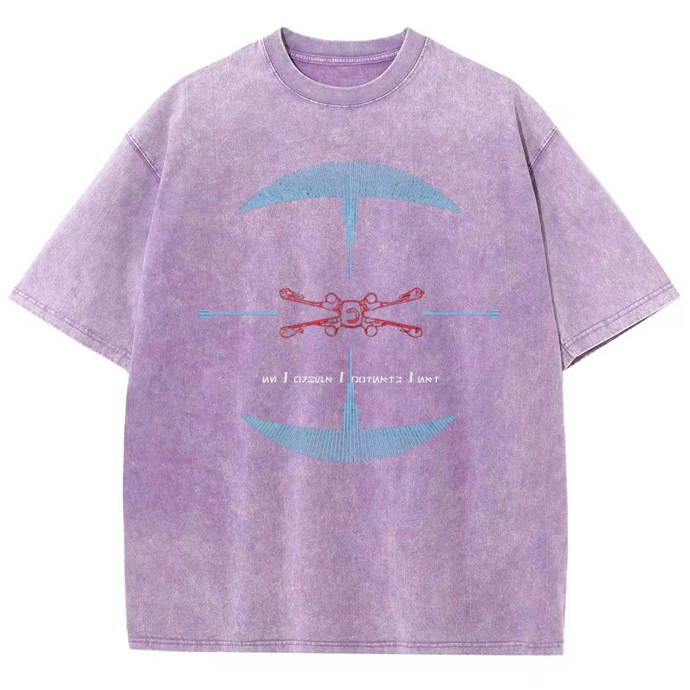 Drone & Futuristic Graphic Washed T-Shirt