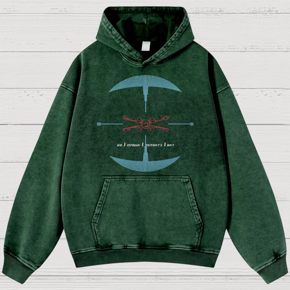 Drone & Futuristic Graphic Washed Hoodies