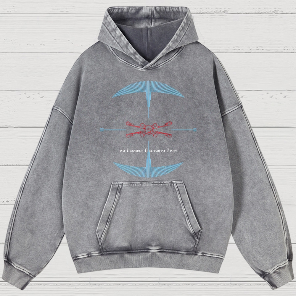 Drone & Futuristic Graphic Washed Hoodies