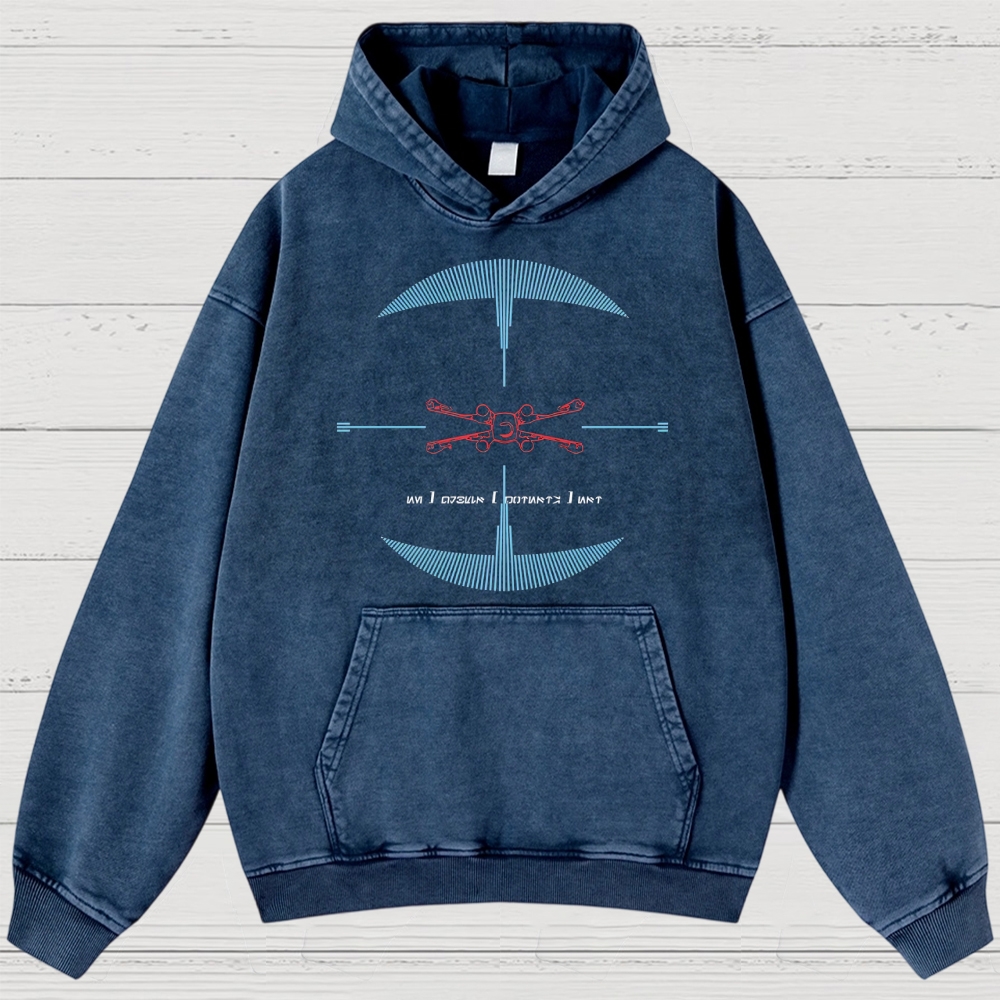 Drone & Futuristic Graphic Washed Hoodies
