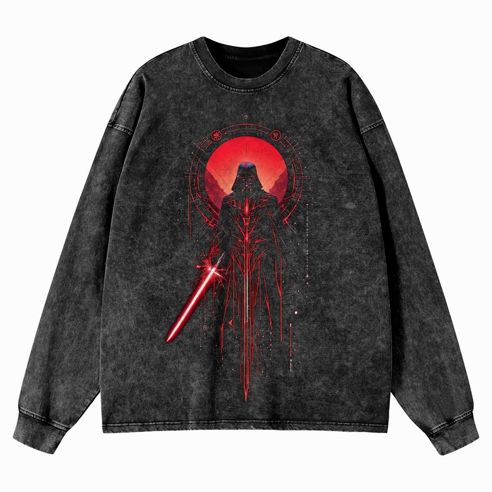 Darth Vader Retro Washed Long-Sleeved T-Shirt