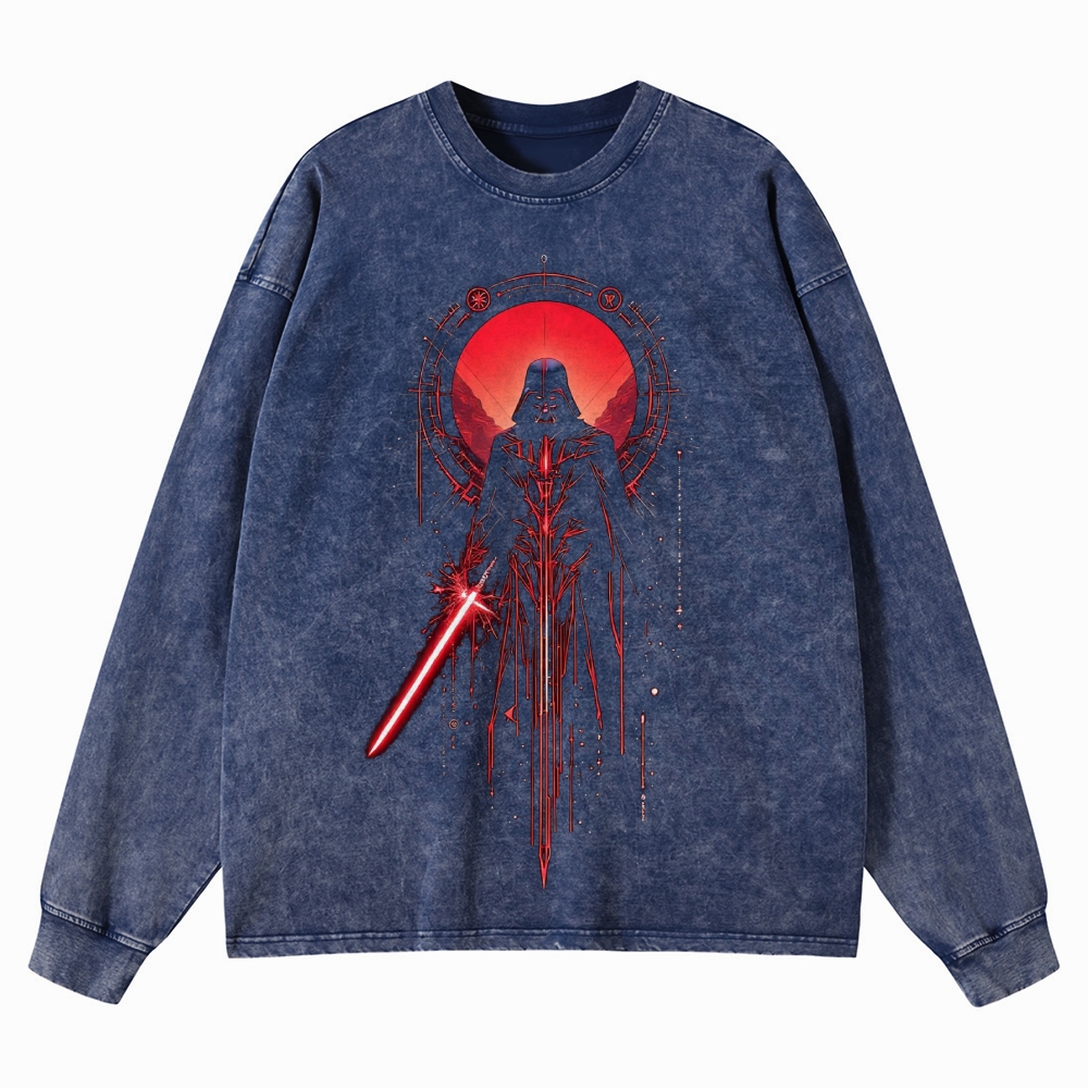 Darth Vader Retro Washed Long-Sleeved T-Shirt