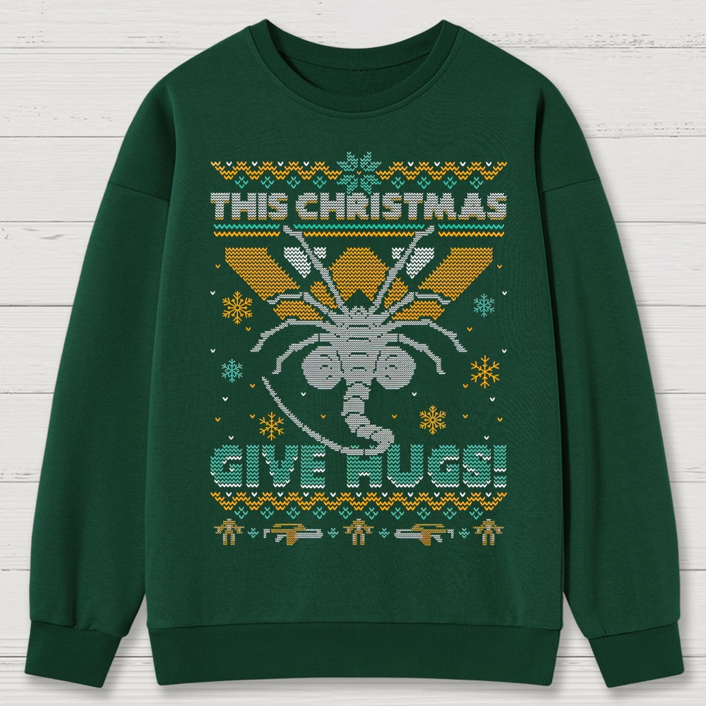 Ugly Christmas Hugs Cotton Sweatshirts
