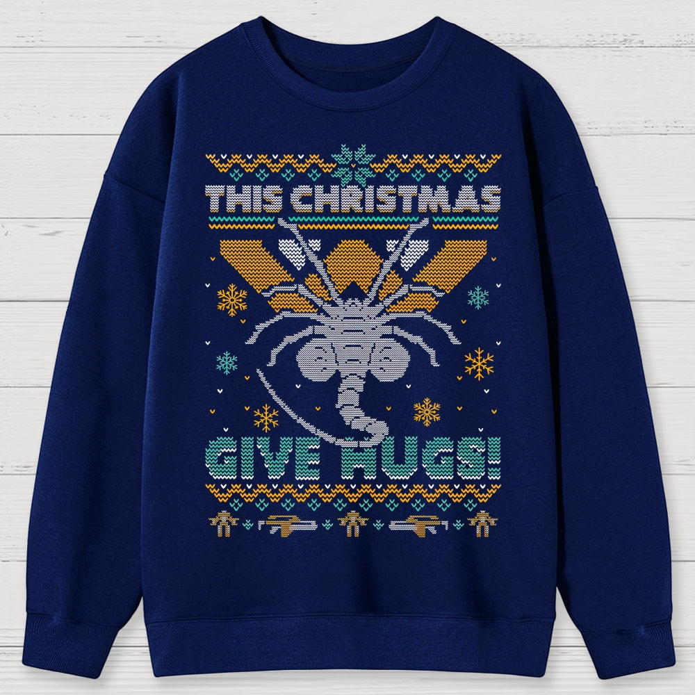 Ugly Christmas Hugs Cotton Sweatshirts