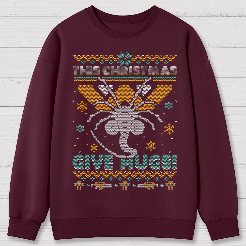 Ugly Christmas Hugs Cotton Sweatshirts
