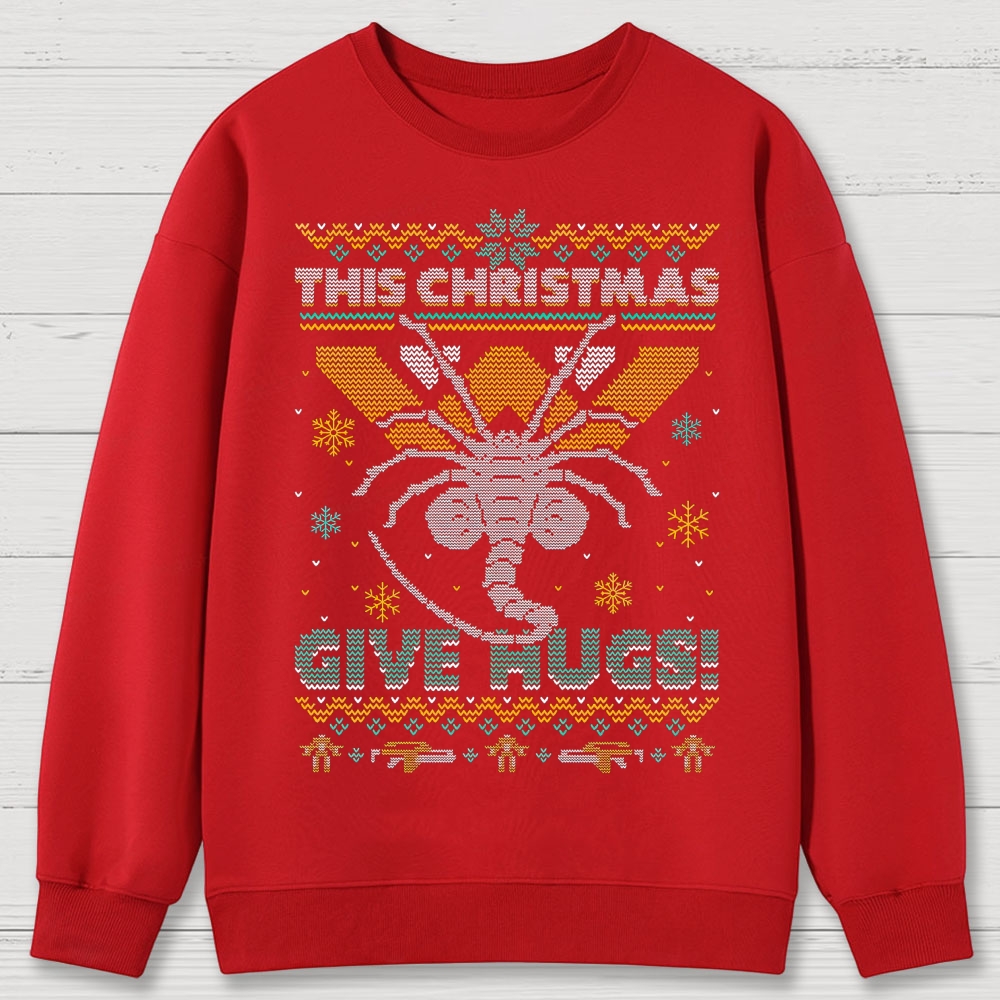 Ugly Christmas Hugs Cotton Sweatshirts