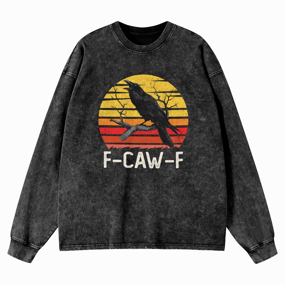 F-CAW-F Raven Retro Washed Long-Sleeved T-Shirt