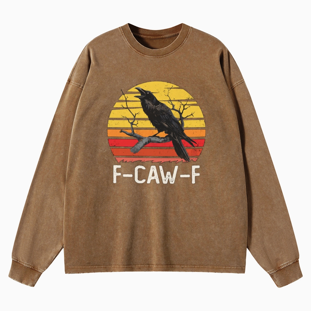 F-CAW-F Raven Retro Washed Long-Sleeved T-Shirt
