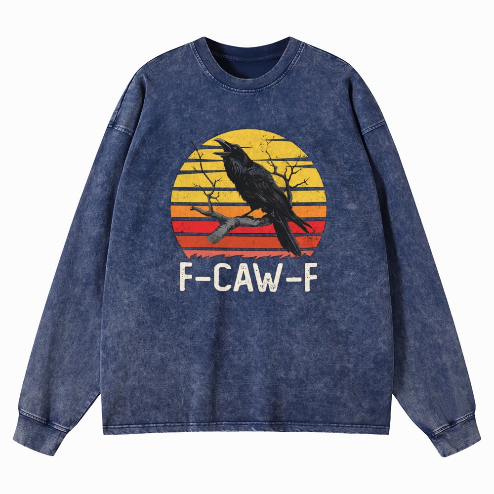 F-CAW-F Raven Retro Washed Long-Sleeved T-Shirt