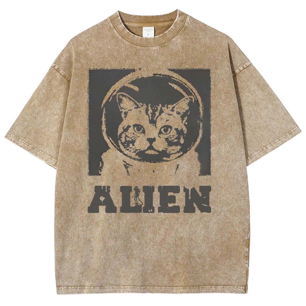 Space Cat Washed T-Shirt