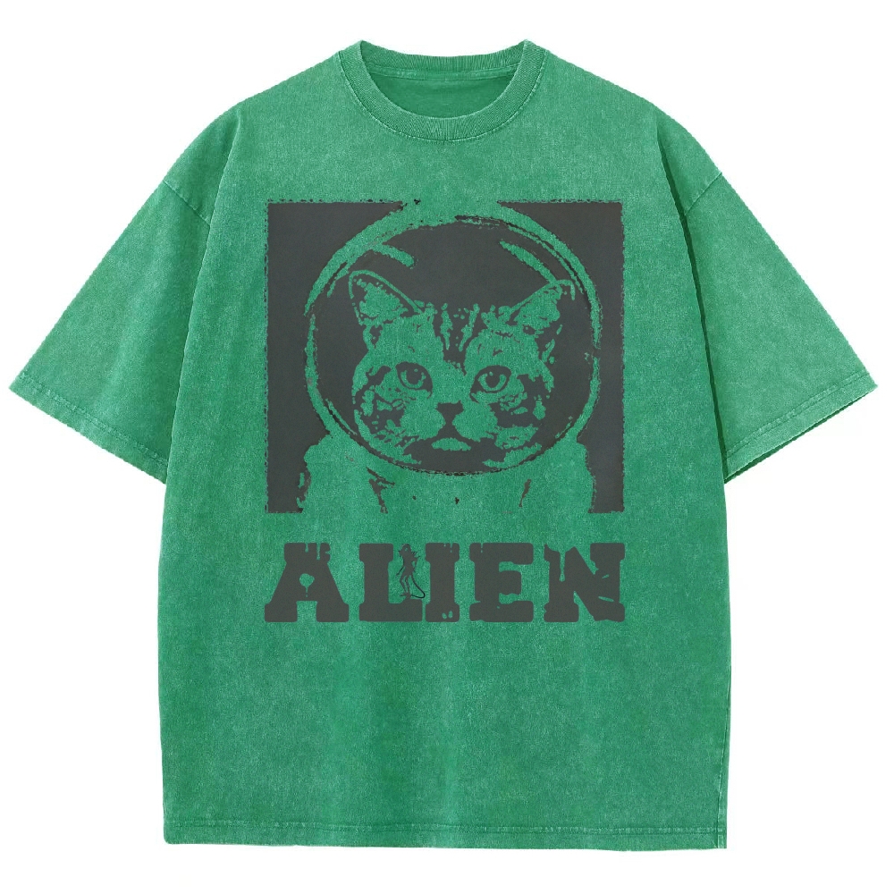 Space Cat Washed T-Shirt