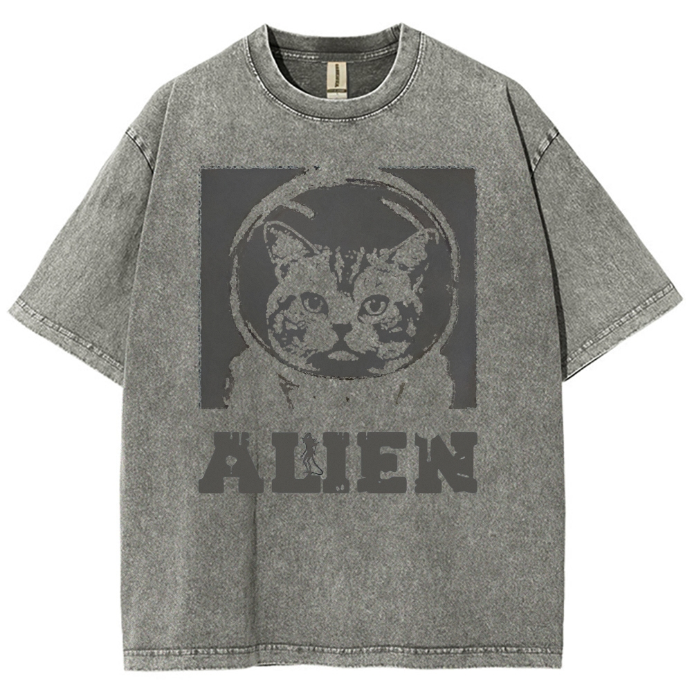 Space Cat Washed T-Shirt