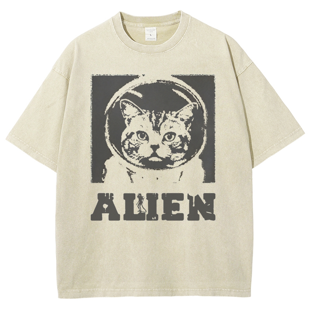 Space Cat Washed T-Shirt