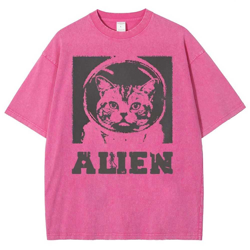 Space Cat Washed T-Shirt