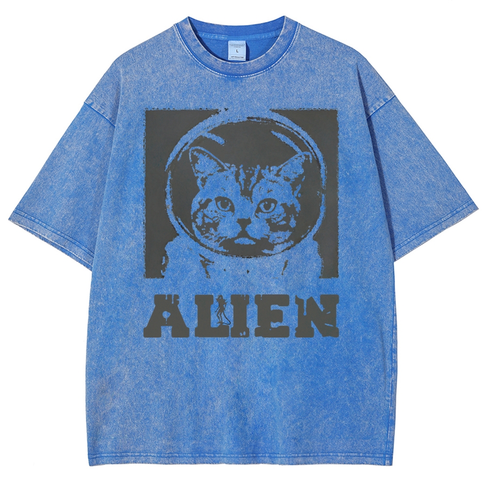Space Cat Washed T-Shirt