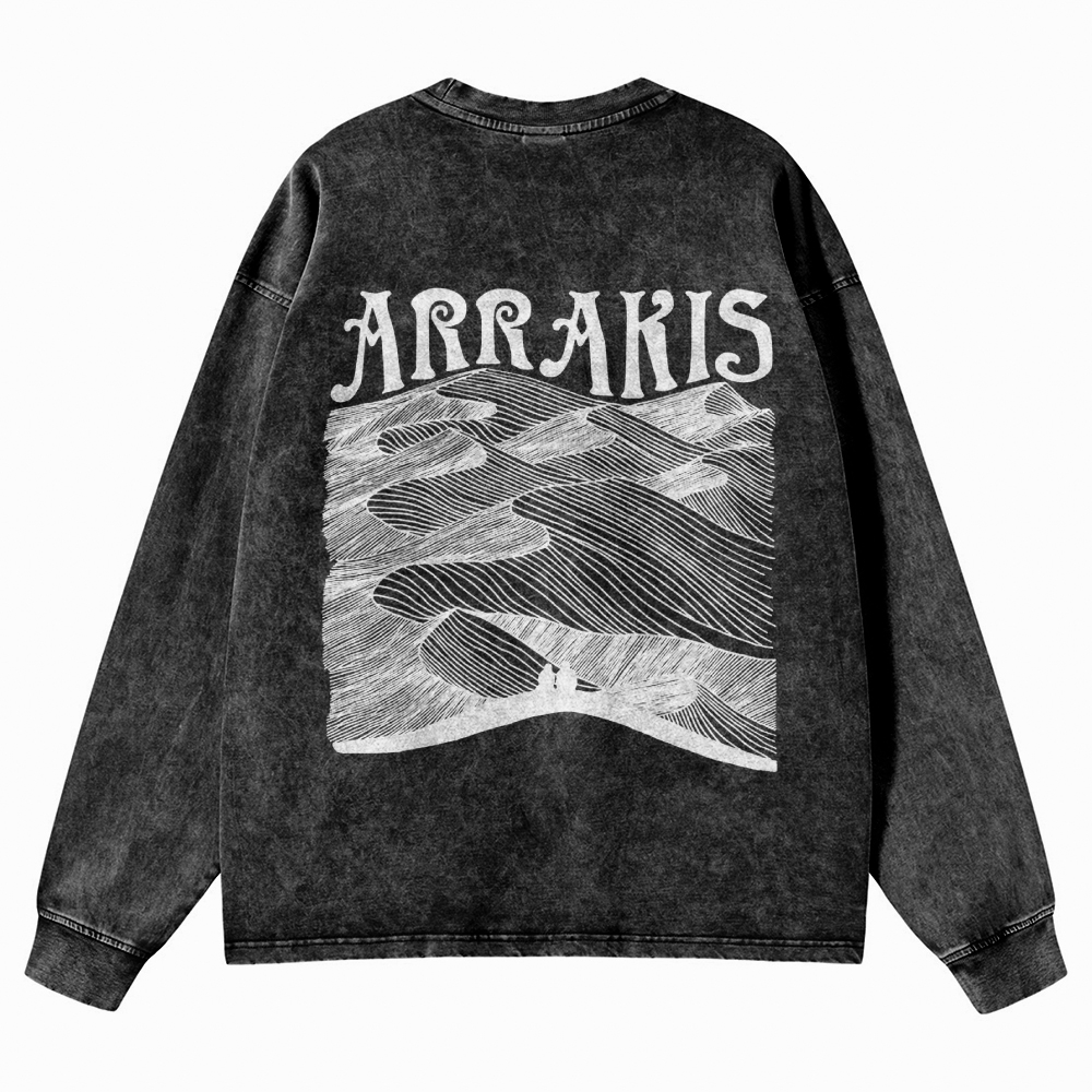 Arrakis Desert Retro Washed Long-Sleeved T-Shirt