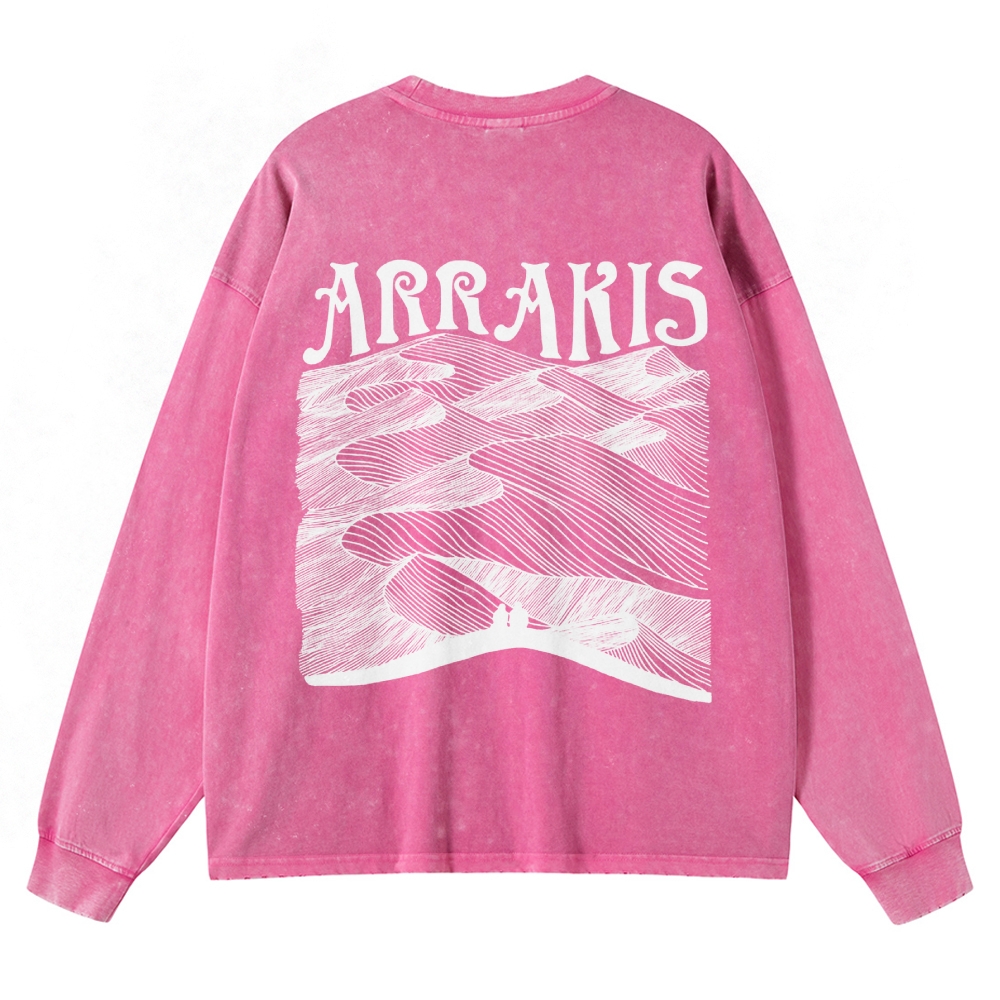 Arrakis Desert Retro Washed Long-Sleeved T-Shirt