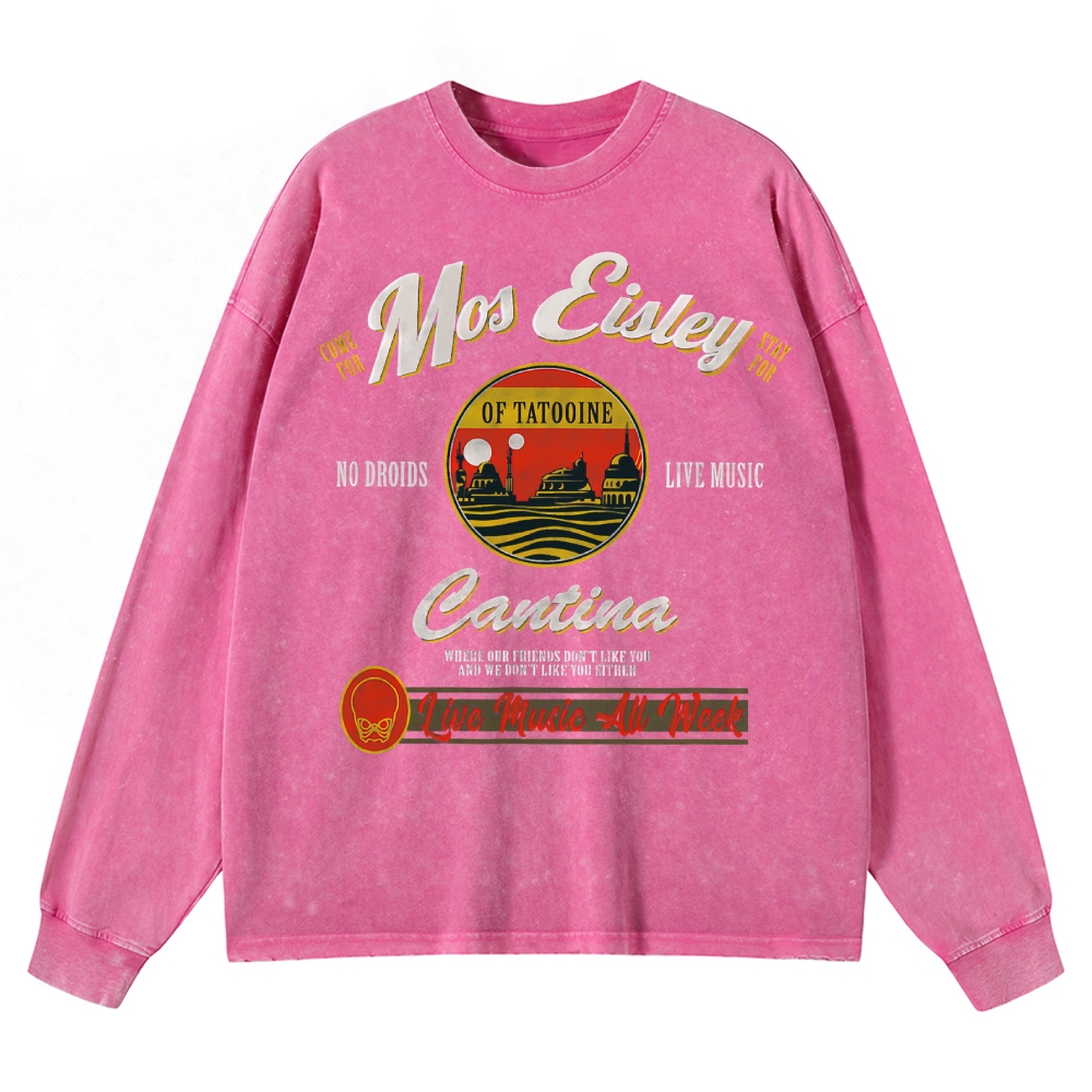 Retro Sci-Fi Tavern Washed Long-Sleeved T-Shirt 