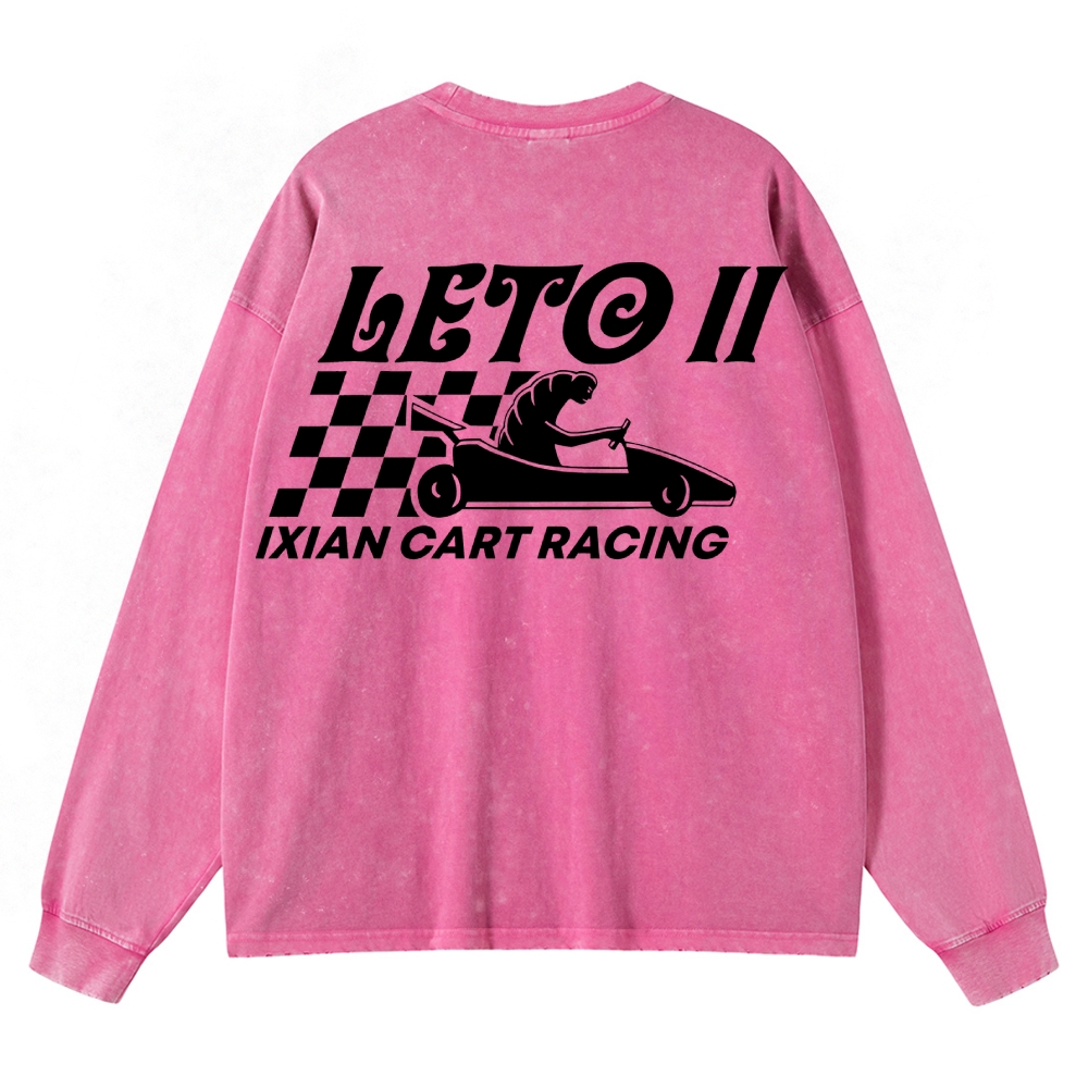 Leto II Ixian Cart Racing Retro Washed T-Shirt Washed Long-Sleeved T-Shirt