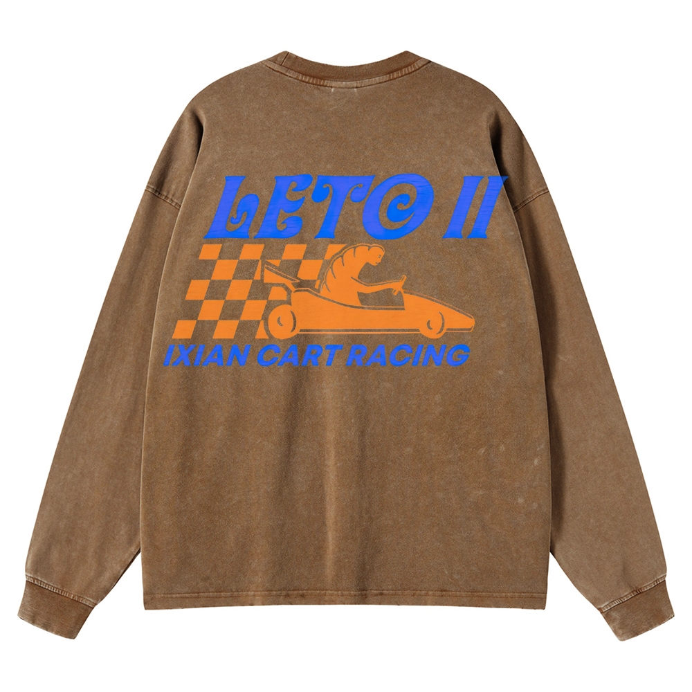 Leto II Ixian Cart Racing Retro Washed T-Shirt Washed Long-Sleeved T-Shirt
