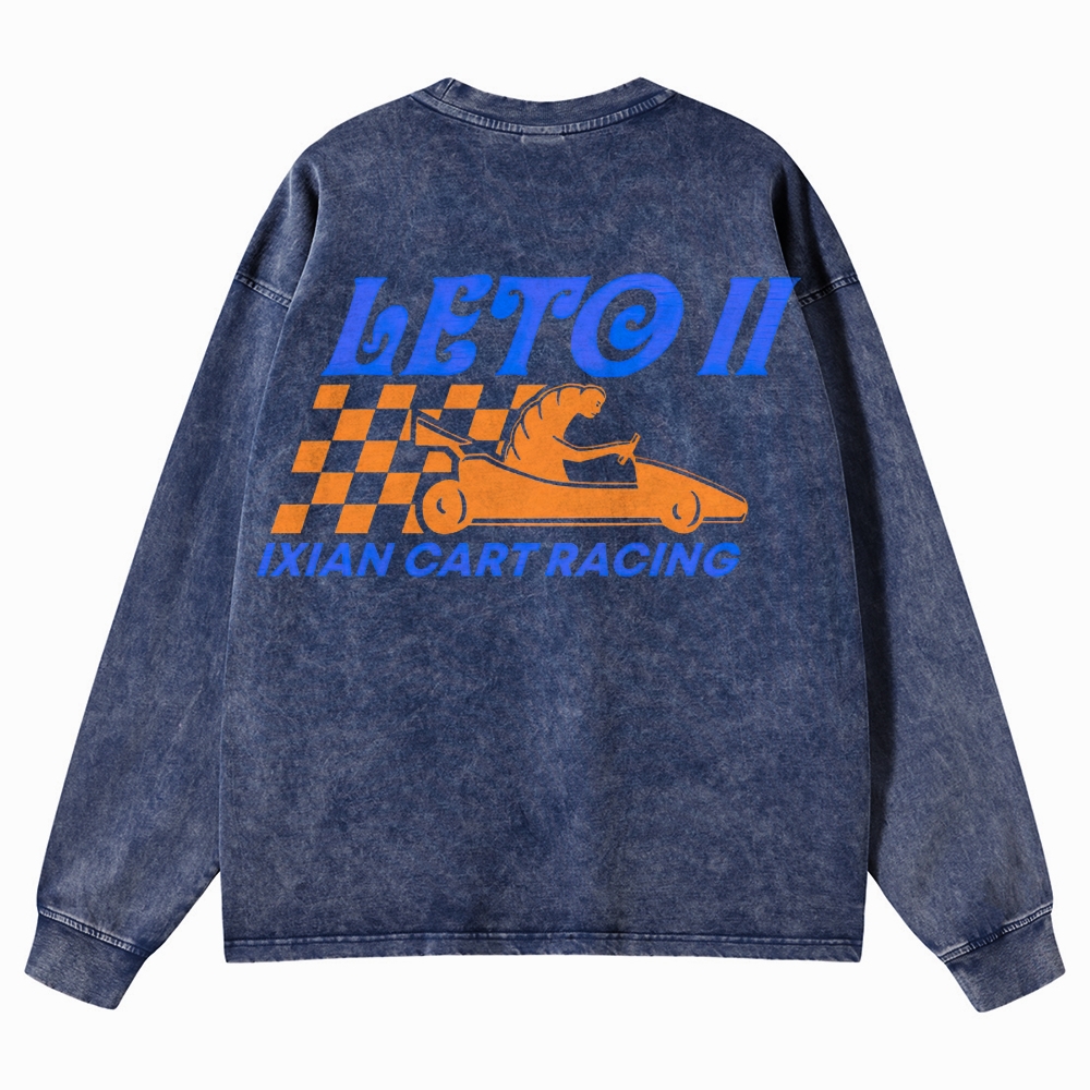 Leto II Ixian Cart Racing Retro Washed T-Shirt Washed Long-Sleeved T-Shirt