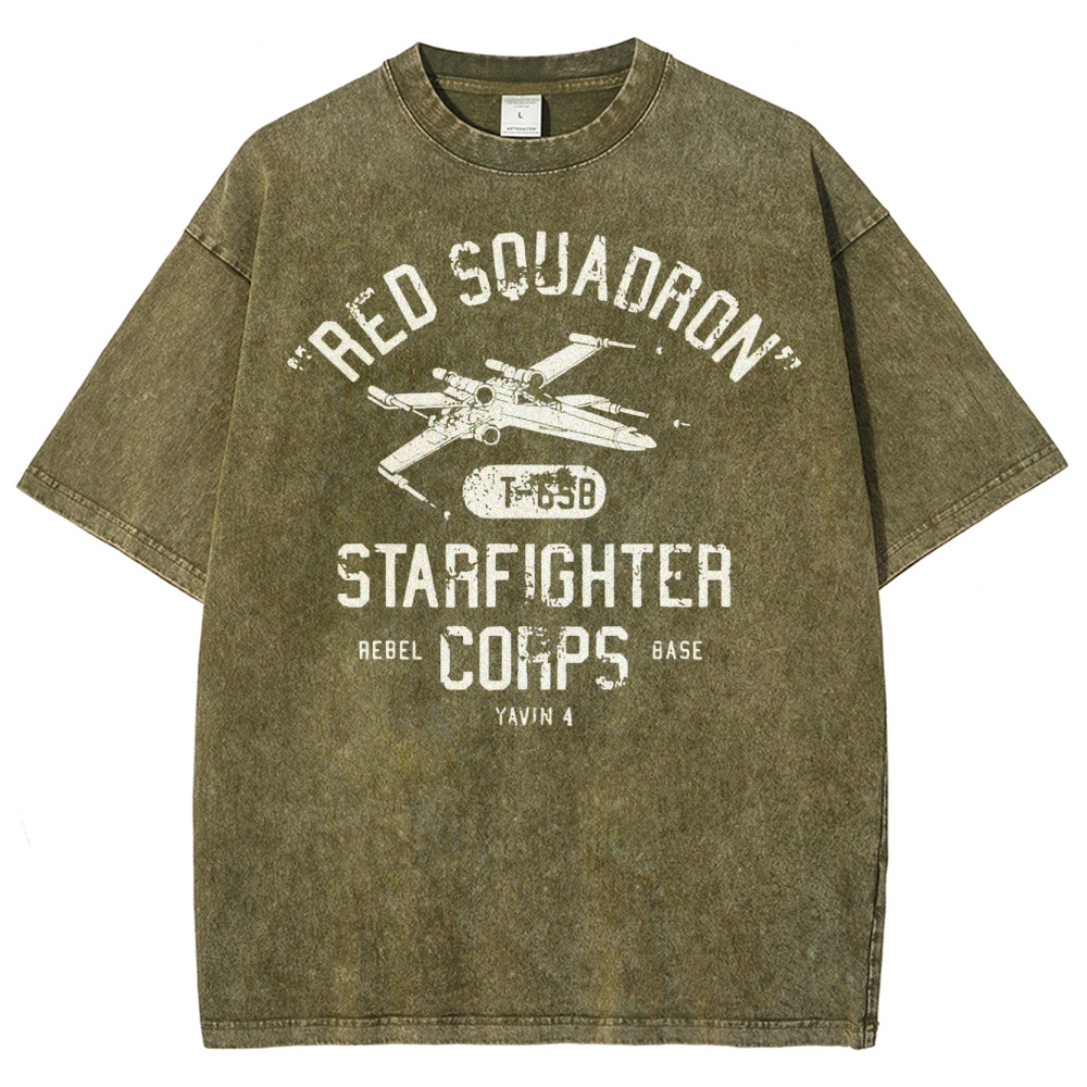 Retro Space Rebel Military Washed T-Shirt