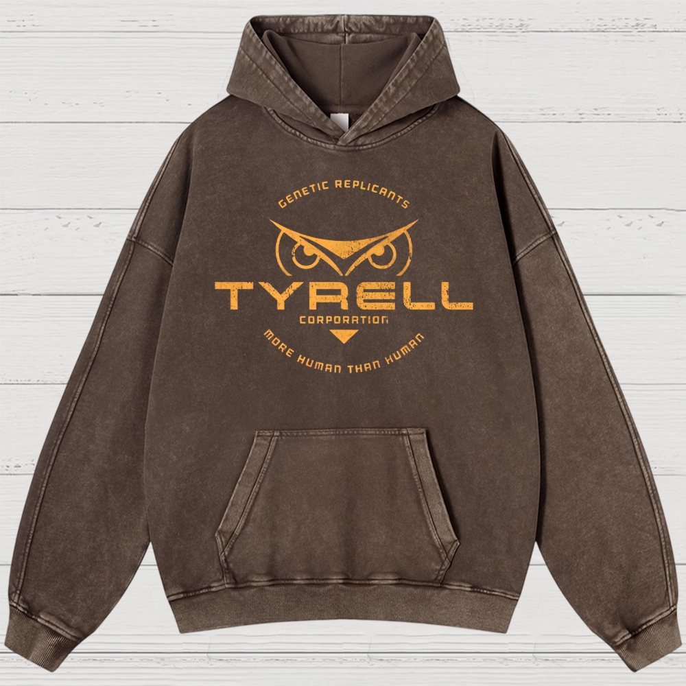 Replicant Division Owl Emblem Washed Hoodies 