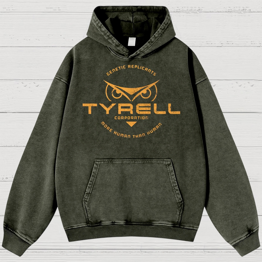 Replicant Division Owl Emblem Washed Hoodies 