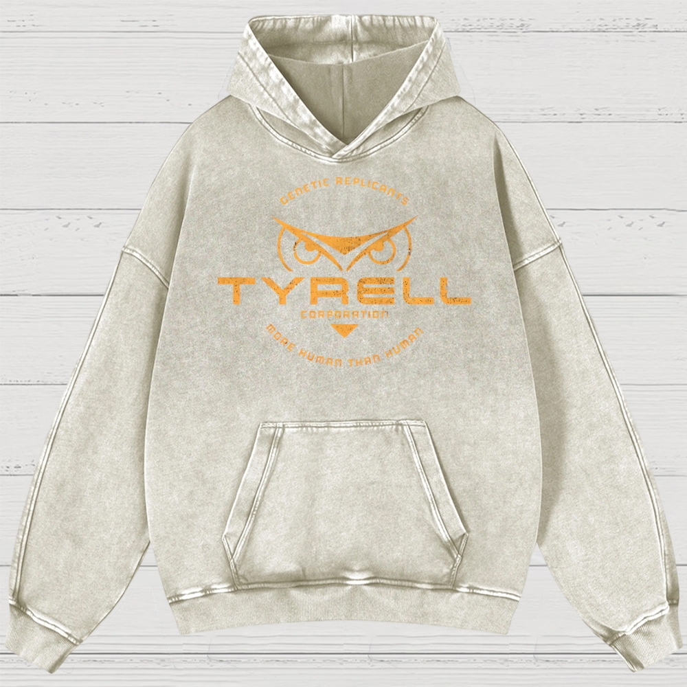 Replicant Division Owl Emblem Washed Hoodies 