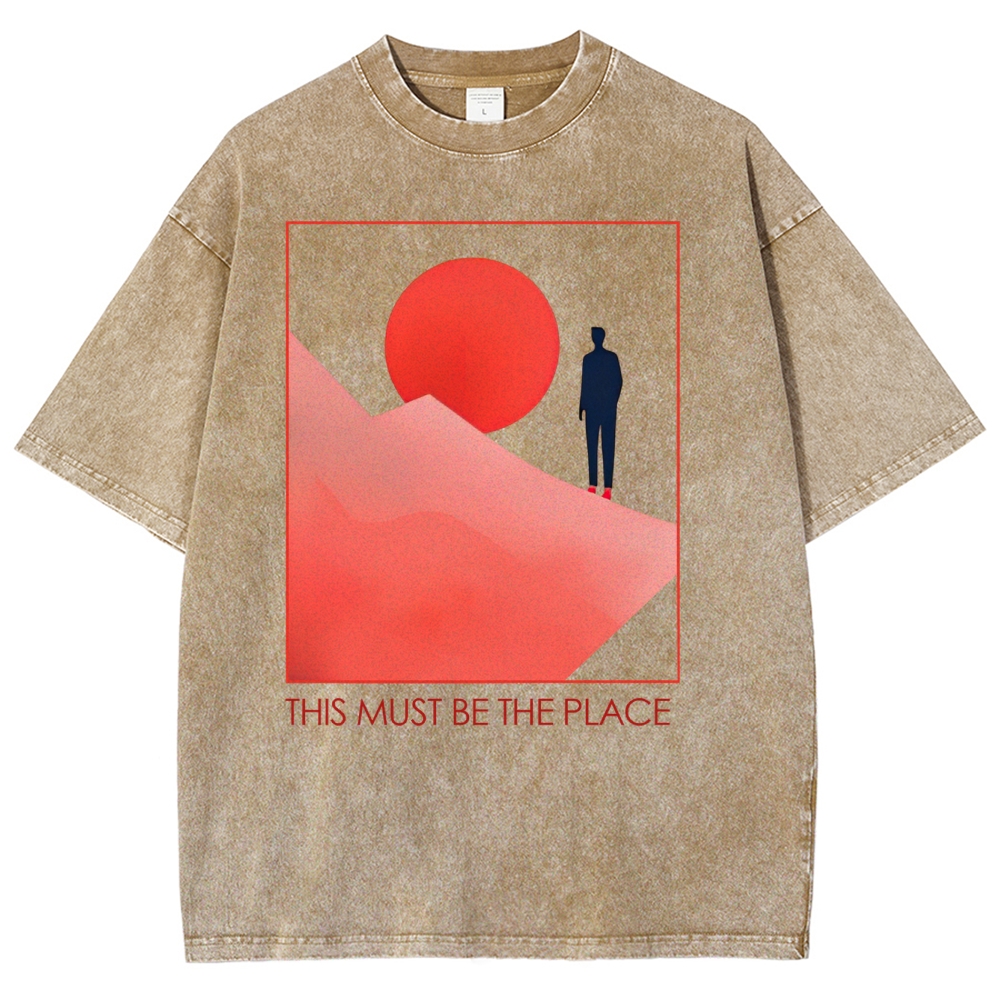 Minimalist Sunset Peak Washed T-Shirt 