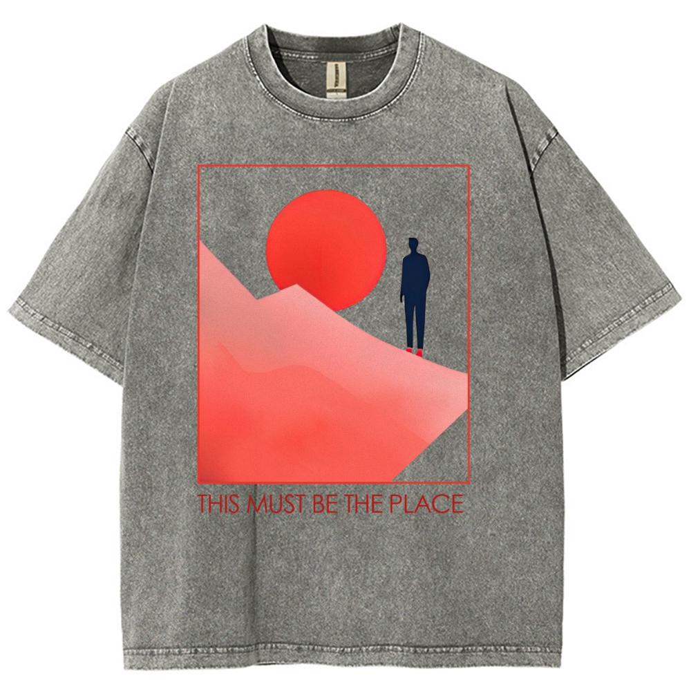 Minimalist Sunset Peak Washed T-Shirt 