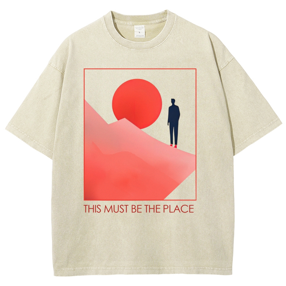 Minimalist Sunset Peak Washed T-Shirt 
