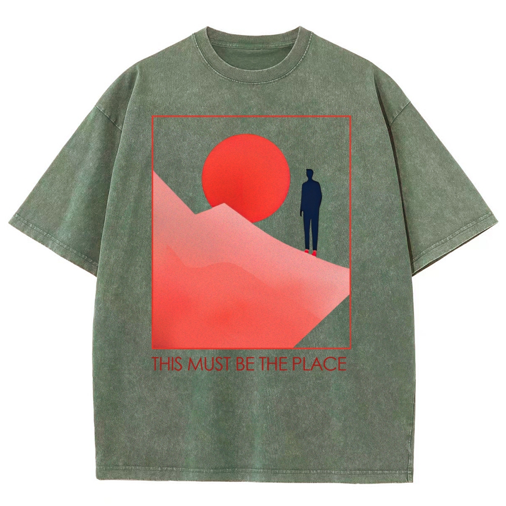 Minimalist Sunset Peak Washed T-Shirt 