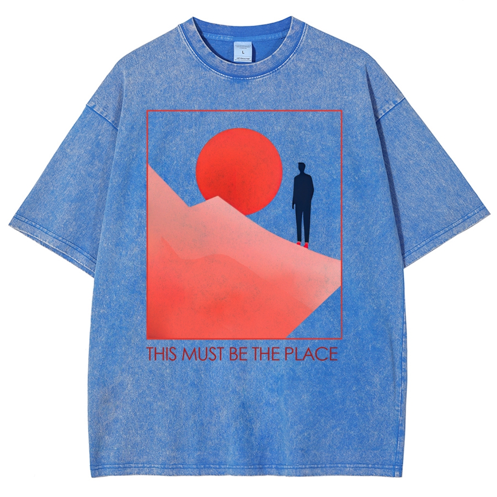 Minimalist Sunset Peak Washed T-Shirt 