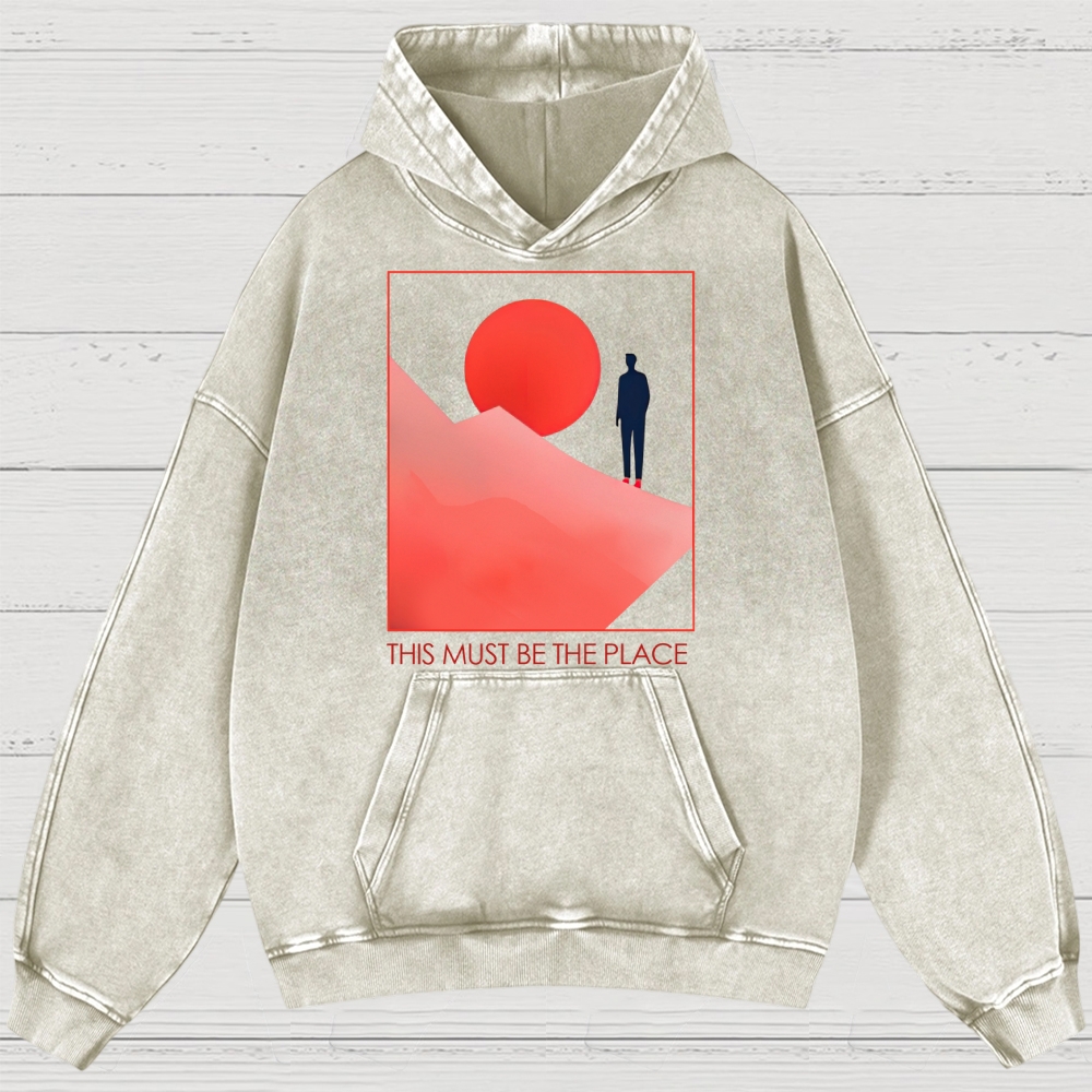 Minimalist Sunset Peak Washed Hoodies 